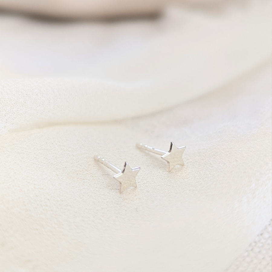 Sterling Silver Star Stud Earrings