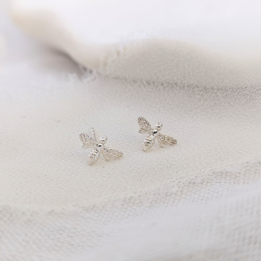 Sterling Silver Bee Stud Earring