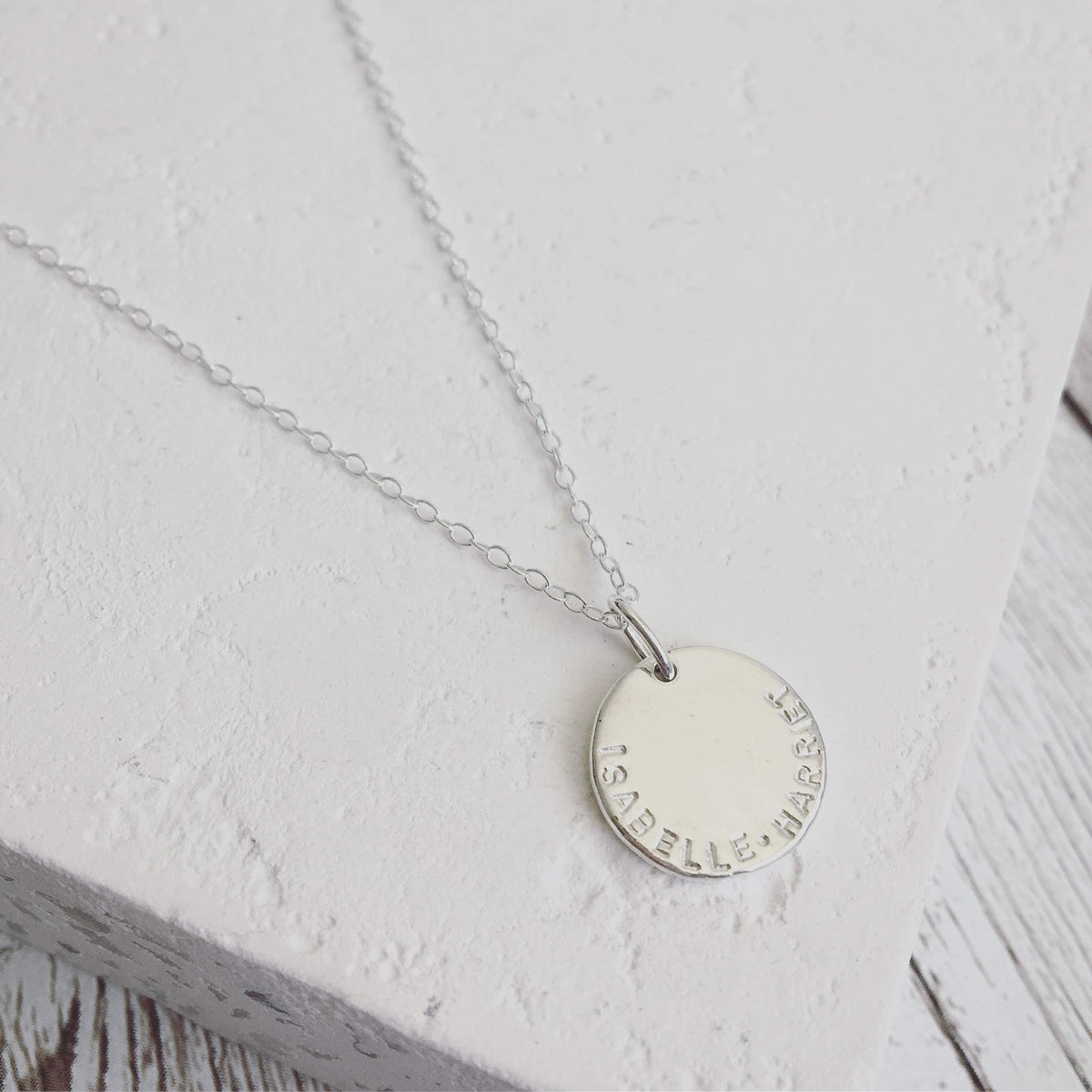Personalised Silver Disc Necklace