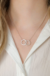 Personalised Sterling Silver Interlocking halos Necklace