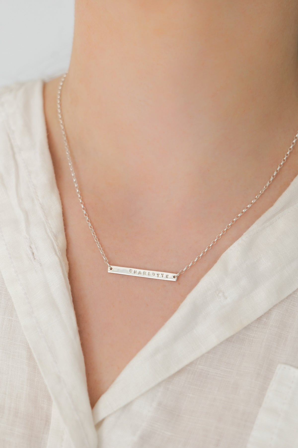 Personalised Silver Bar Necklace