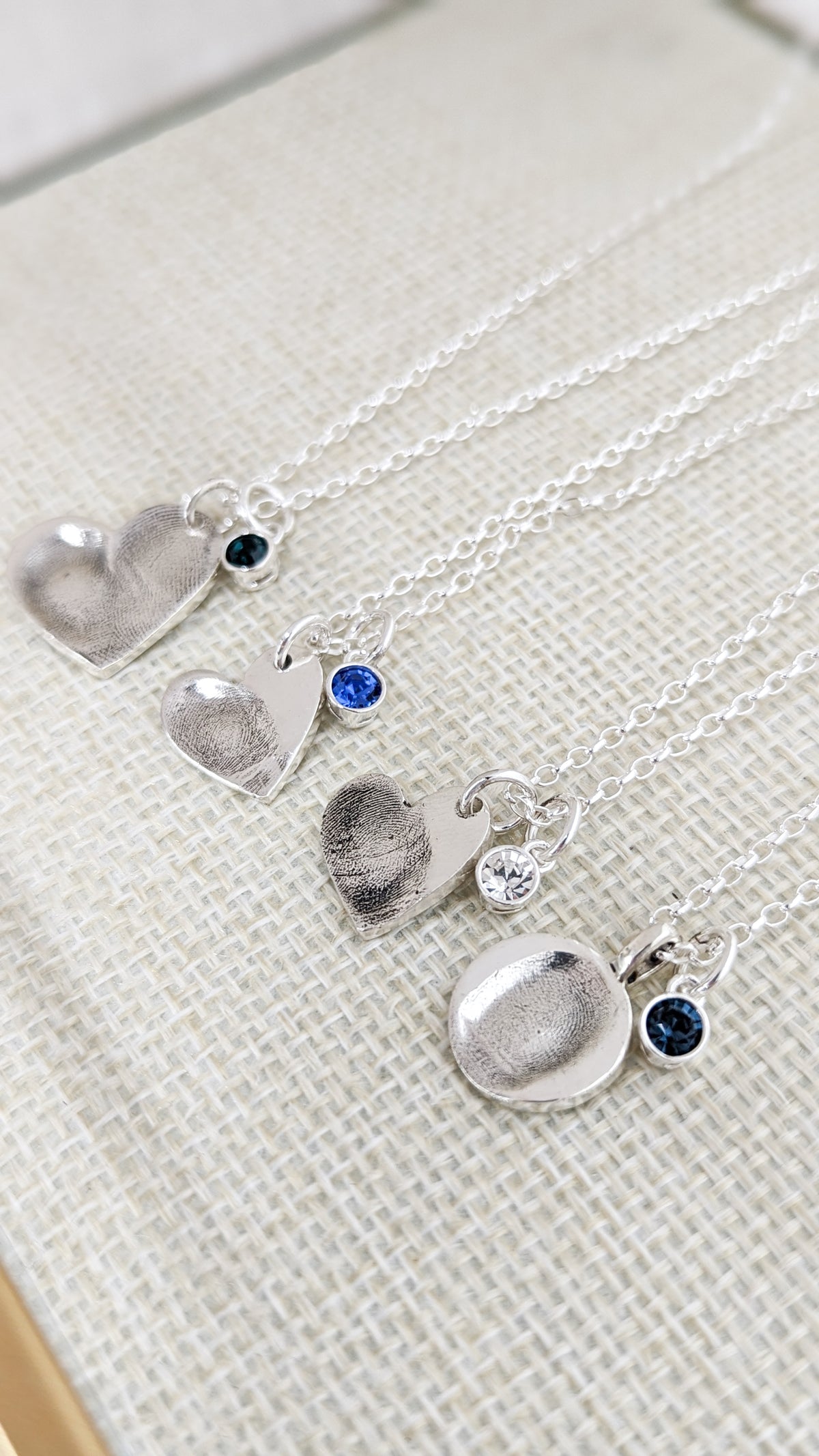 Double Fingerprint Heart Necklace