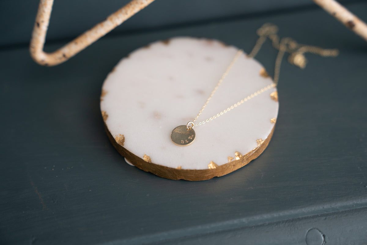 Personalised Hammered 9ct Gold Necklace