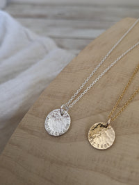 Personalised Hammered Disc Necklace