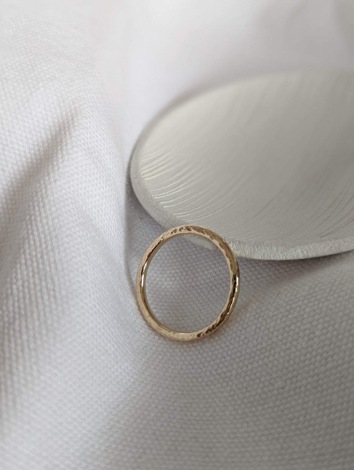 9ct Gold Hammered Band