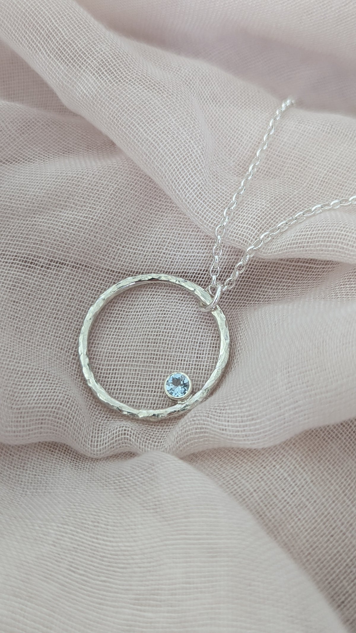 Organic Halo Birthstone Necklace