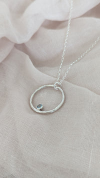 Organic Halo Birthstone Necklace