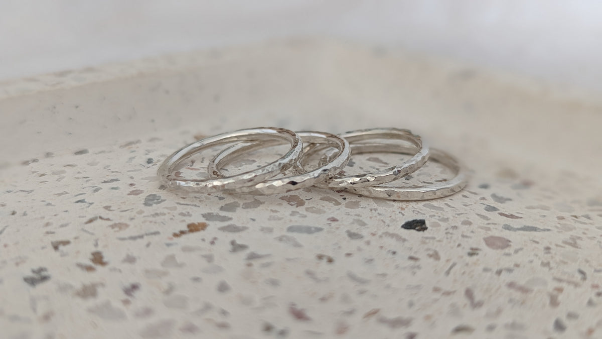 Textured Silver Stacking Ring