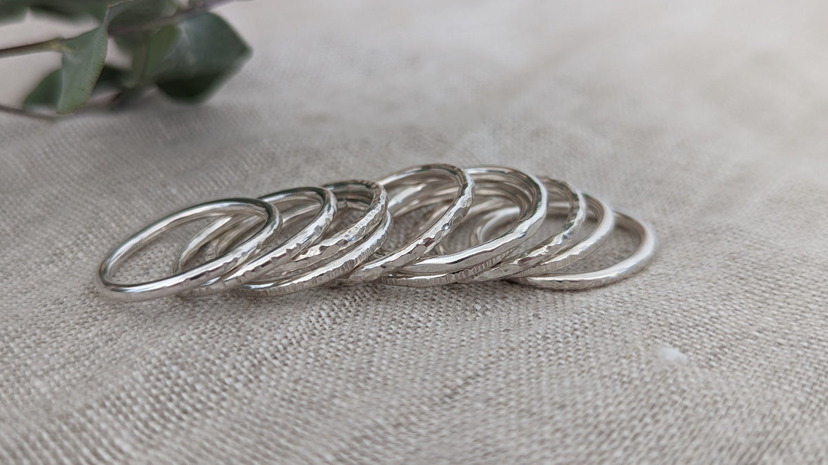 Textured Silver Stacking Ring