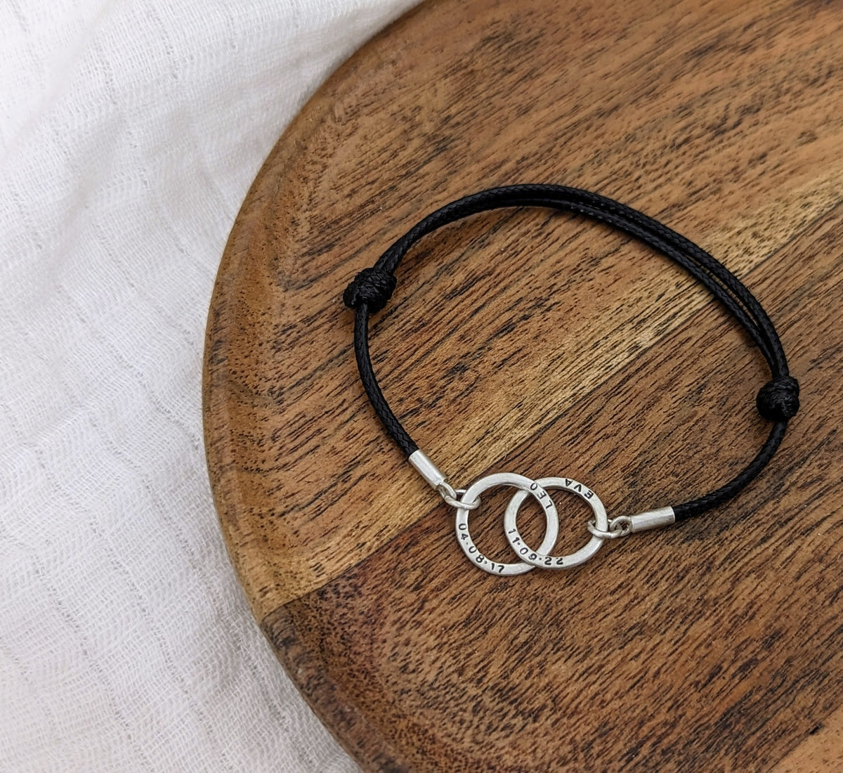 Personalised Interlocking Halo Cord Bracelet