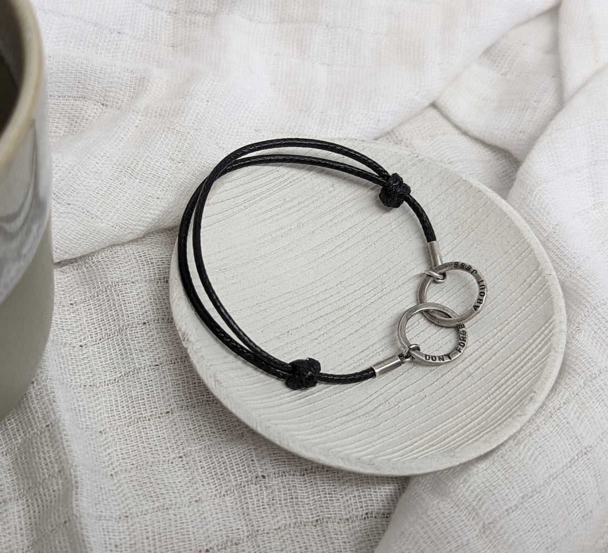 Personalised Interlocking Halo Cord Bracelet