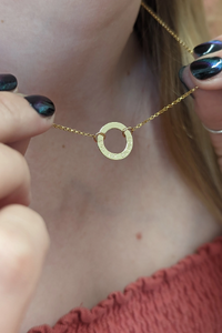 Personalised 14ct Gold Circle Necklace