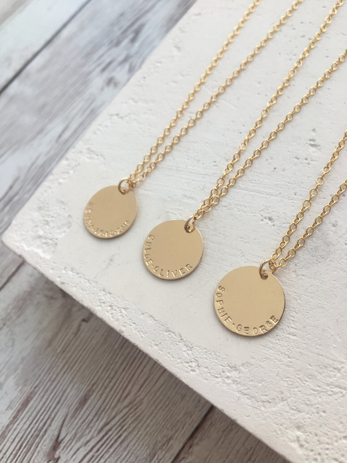 Personalised 14ct Gold Filled Disc Necklace