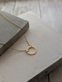 Personalised 14ct Gold Circle Necklace