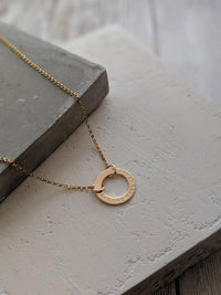 Personalised 14ct Gold Circle Necklace