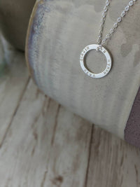 Personalised Sterling Silver Circle Necklace