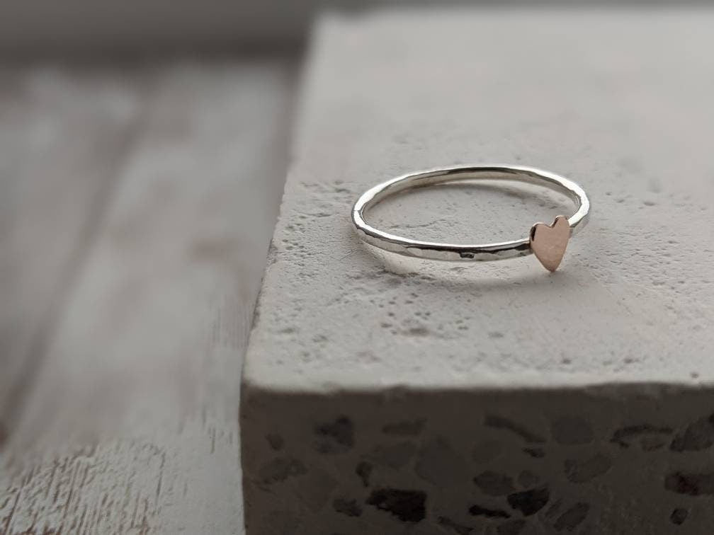 Rose Gold Heart Stacker Ring