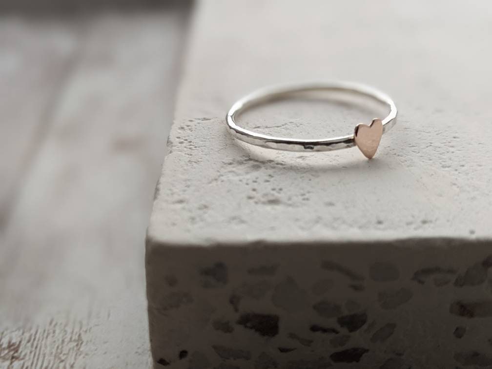 Rose Gold Heart Stacker Ring