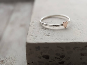 Rose Gold Heart Stacker Ring