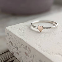 Rose Gold Heart Stacker Ring