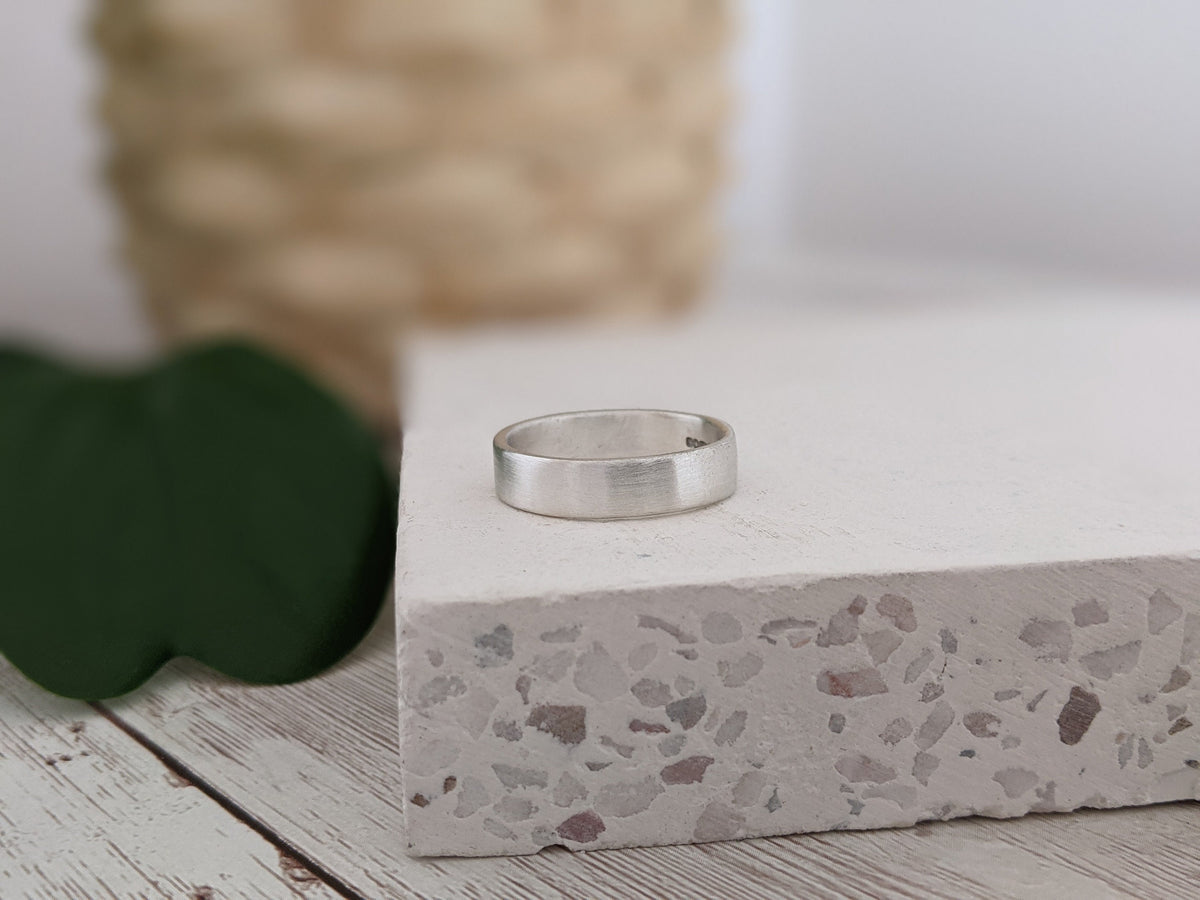 Brushed Silver Secret Message Ring