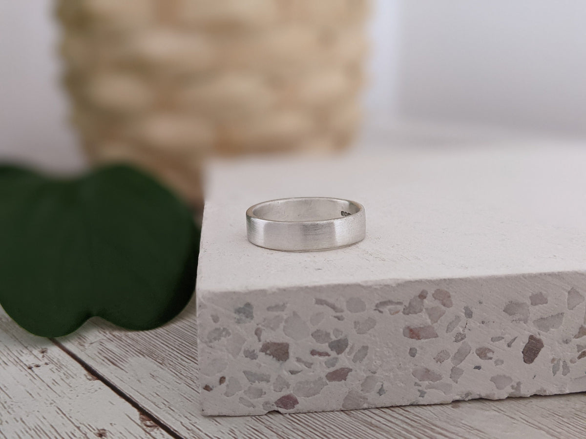 Brushed Silver Secret Message Ring