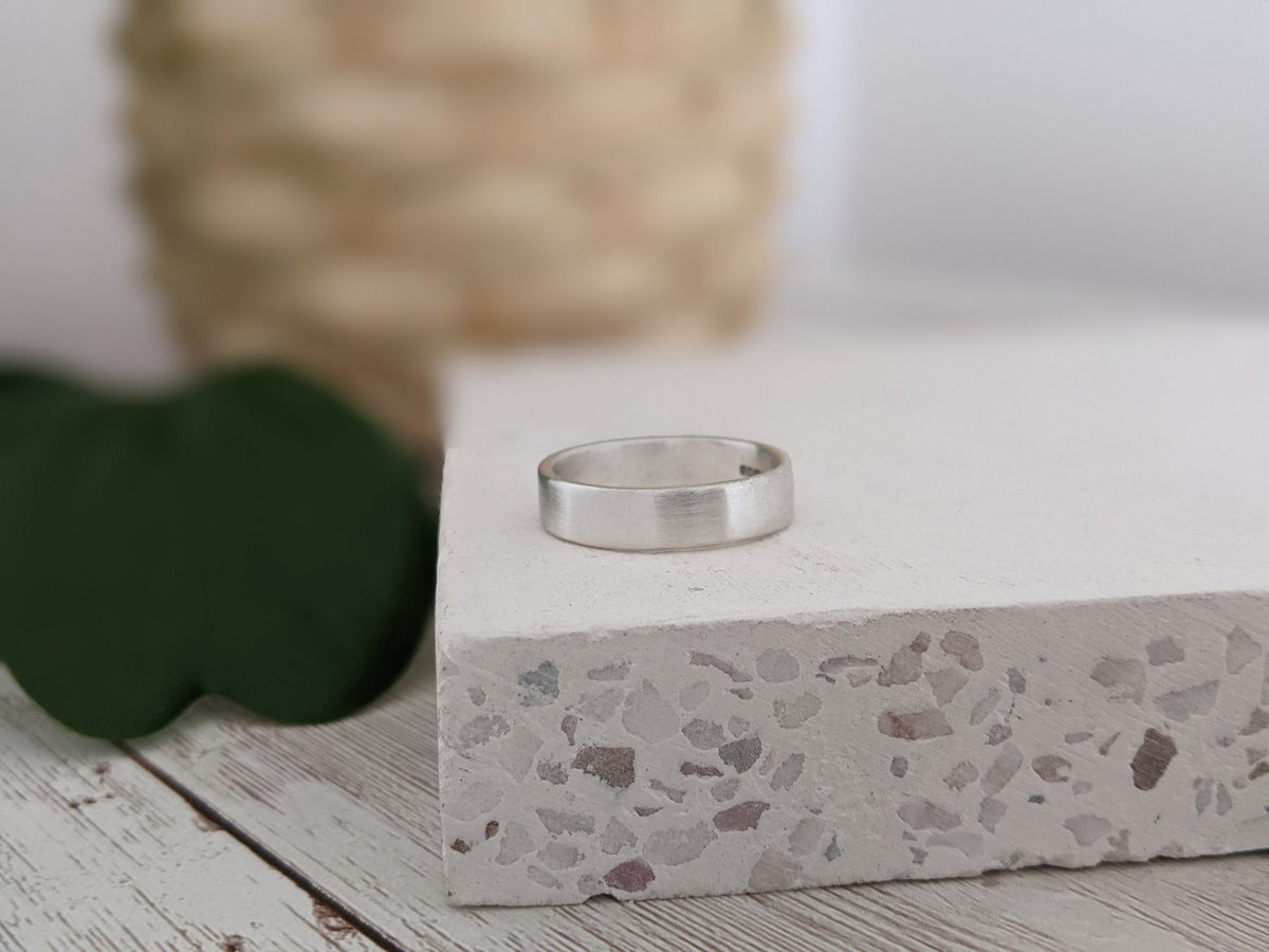 Brushed Silver Secret Message Ring