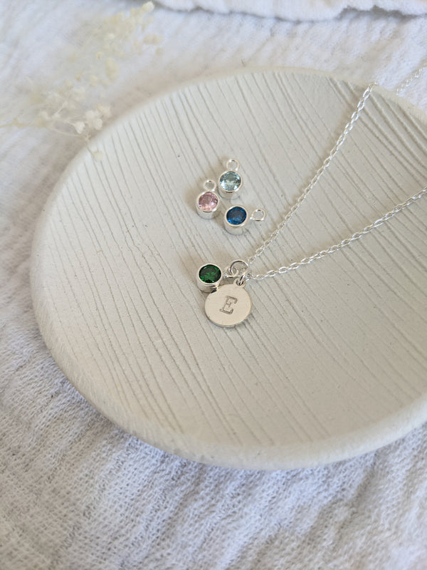 Personalised Initial Birthstone Necklace